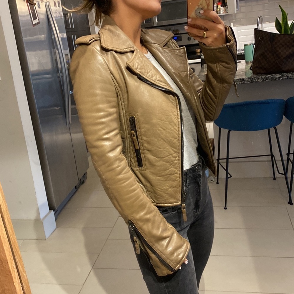 Balenciaga leather jacket lamb green/khaki Small - Picture 5 of 12